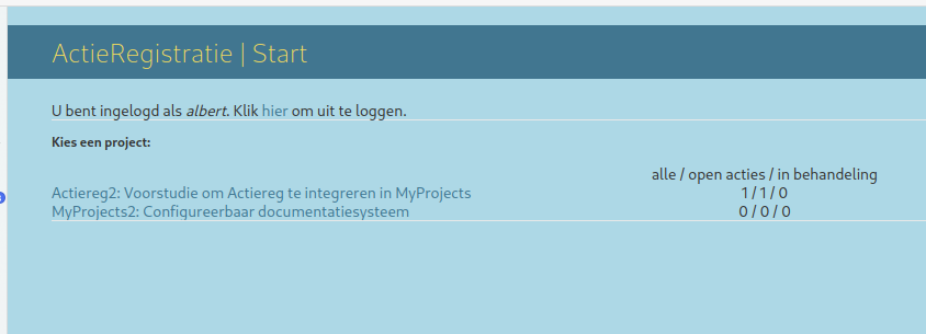 pagina wijziging na inloggen