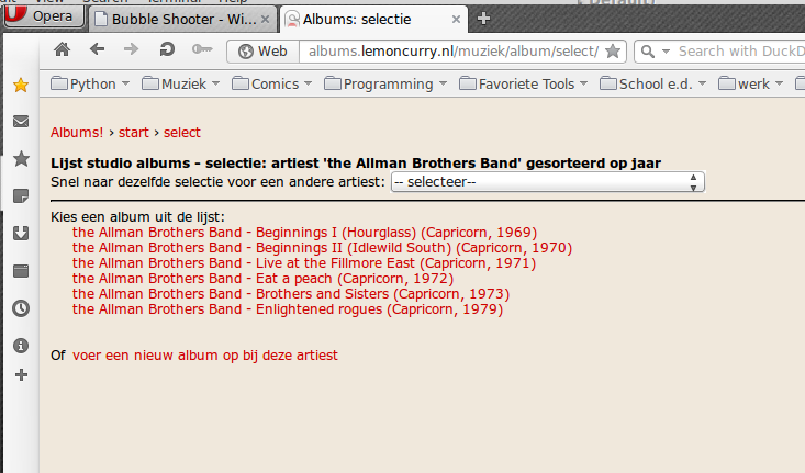 selection screen showing a selection of titles