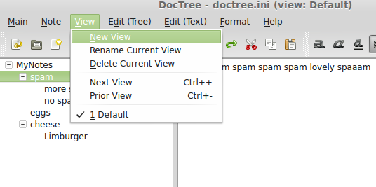 uitgeklapt View menu