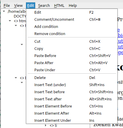 edit menu