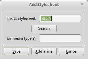 stylesheet dialoog
