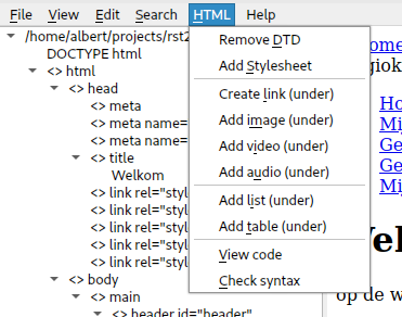 html menu