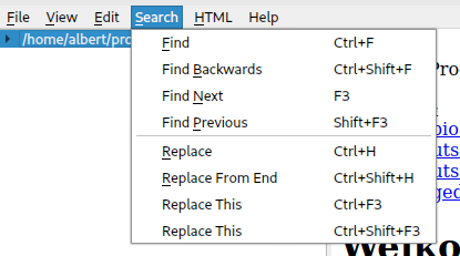search menu